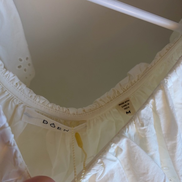 DÔEN Tess Top White Eyelet Lace Blouse Feminine Boho Chic medium - Picture 3 of 7